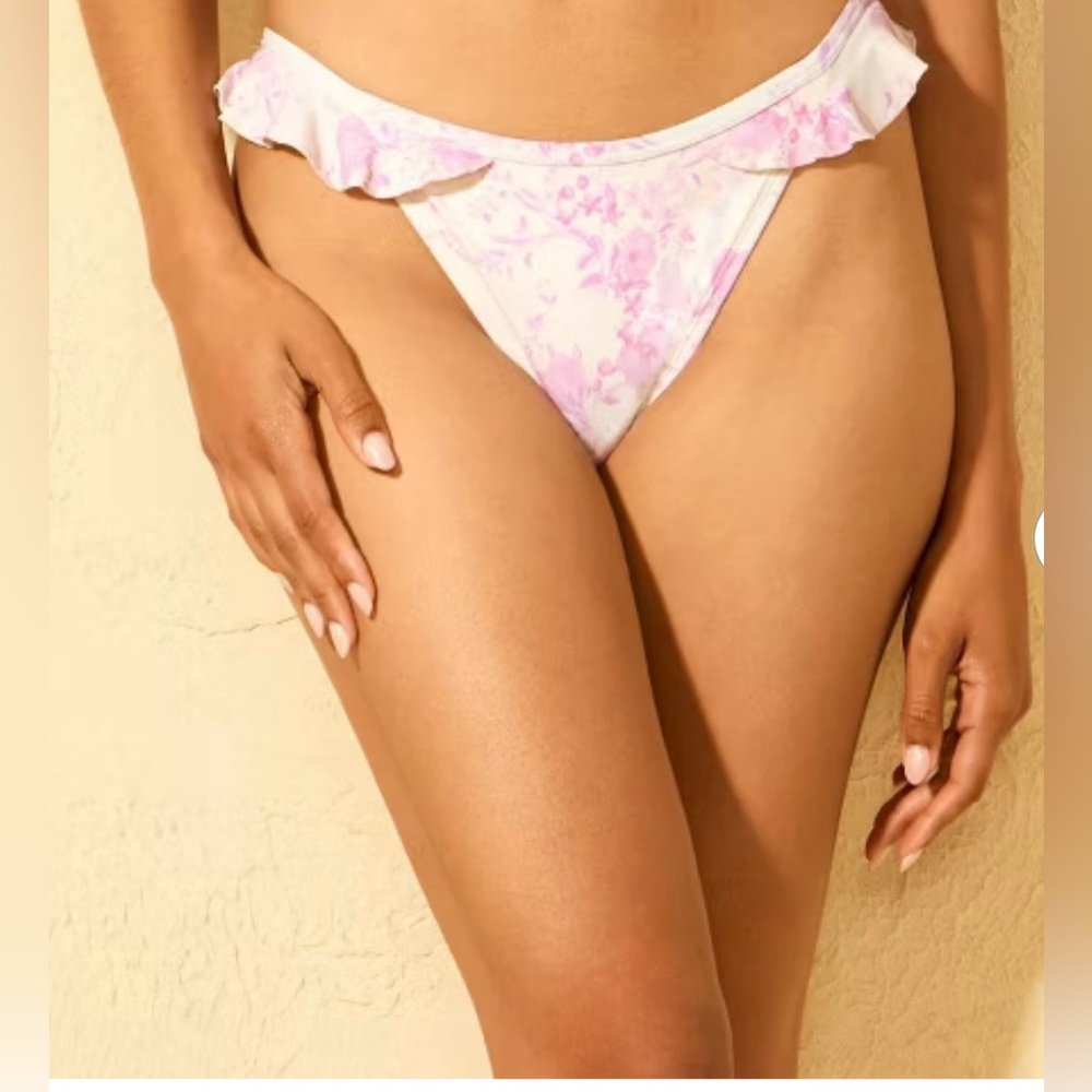 Shade & Shore Women's Floral Print Swim Bottoms size L
